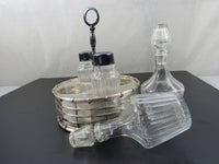 Vintage Silverplate Cruet Set Caddy Salad Condiment Set Buffet Accessories Tabletop Serving Set