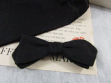 Vintage Black Satin Cummerbund Bow Tie Set Formal Wear Tuxedo in Original Box Size Small-Medium