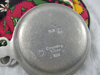 Vintage Pewter Porringer Dish Bowl Williamsburg Colonial Style Pewter Wilton RWP 1974 Country Ware Pierced Handle Farmhouse Collectibles