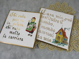 Vintage Ceramic Wall Tile Hanging Trivet Mid Century Humor in Italian EACH DIY Project Home Kitchen Travel Decor