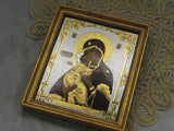 Vintage Byzantine Madonna With Child Framed Icon Decoupage Wall Hanging Wall Art Prayer Room Greek Orthodox Christianity