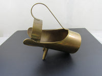 Vintage Solid Brass Wine Bottle Holder Wine Caddy Sleek Mid Century Style Tabletop Serving