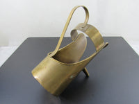 Vintage Solid Brass Wine Bottle Holder Wine Caddy Sleek Mid Century Style Tabletop Serving