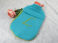 Vintage Hot Water Bottle Embroidered Monogrammed Cover Initial L Hot Water bottle Cover 1970's Cold Hot Compress Heat Cool Pack Mid Century