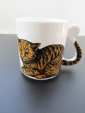 Vintage Ginger Cat Coffee Mug Japan Marmalade Cat Coffee Tea Mug Cat Lover Gift Striped Tabby Ceramic Mug