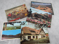 Vintage Postcards Mid Century Set of 5 Paper Ephemera Upcycle Projects Travel Decor Frameable Germany USA Tourism
