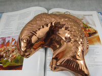Vintage Copper/Tin Hanging Fish Mold Country French Kitchen Decor Gelatin Mould