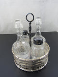 Vintage Silverplate Cruet Set Caddy Salad Condiment Set Buffet Accessories Tabletop Serving Set