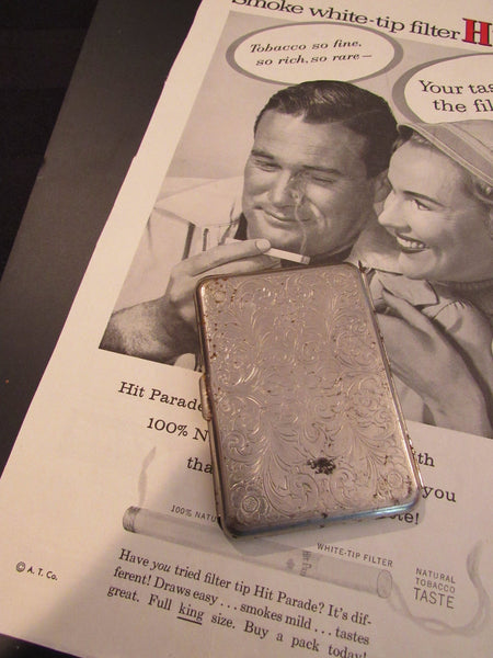 Vintage Cigarette Case Purse Accessory Silver Case Tobacciana Accessor –  TheFlyingHostess