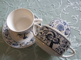 Vintage Doorn Blue Onion Blue Bonnet Cup/Saucer OR Sugar Bowl Japan Chinoiserie Blue White Blue Plate Special