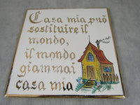 Vintage Ceramic Wall Tile Hanging Trivet Mid Century Humor in Italian EACH DIY Project Home Kitchen Travel Decor