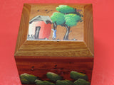 Vintage Hand Painted Wood  Box Guatemala Arts and Crafts Souvenir Wooden Box Storage Box Home Travel Decor Stash Box