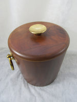 Vintage Ice Bucket Real Walnut Vermillion Mid Century Bar Retro Man Cave Cocktails Bar Accessories Ice Holder Removable Inside Bucket