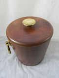 Vintage Ice Bucket Real Walnut Vermillion Mid Century Bar Retro Man Cave Cocktails Bar Accessories Ice Holder Removable Inside Bucket