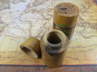 Vintage Mid Century Wooden Salt Pepper Shakers Souvenir Jamaica Hand Painted Boho Wood Shaker Set