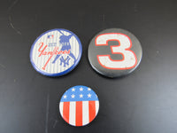 Vintage Button Pins Yankees Dale Earnhardt #3 Patriotic Kitschy Irish St. Patrick's Day Collectible Pins Sports Memorabilia