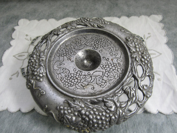 Vintage Pewter Chamberstick, Colonial Style Pewter Candle Holder