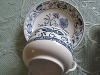 Vintage Doorn Blue Onion Blue Bonnet Cup/Saucer OR Sugar Bowl Japan Chinoiserie Blue White Blue Plate Special