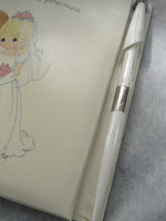 Vintage Precious Moments Bride and Groom Guest Book Set with Pen Hallmark in Original Box