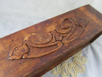 Primitive Wooden Box Sewing Machine Drawer Veneer Medallion Design Victorian Box Wedding Home Decor Rounded Corners