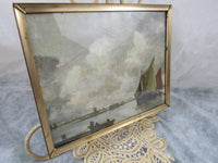 Vintage Old Metal Frame Art Print Wall Hanging Wall Art Harbor/Dutch Genre Old Masters Print