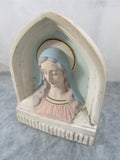 Vintage Ceramic Madonna Virgin Mary Wall Holy Water Prayer Relic Alter Old OOAK Handmade Prayer Closet Garden Religious Decor