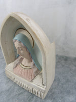 Vintage Ceramic Madonna Virgin Mary Wall Holy Water Prayer Relic Alter Old OOAK Handmade Prayer Closet Garden Religious Decor