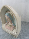 Vintage Ceramic Madonna Virgin Mary Wall Holy Water Prayer Relic Alter Old OOAK Handmade Prayer Closet Garden Religious Decor