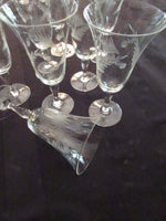 Vintage Etched Crystal Cordial Aperitif Glasses Set of 6 Aperitif Dessert Wine Glasses Craft Cocktails Delicate Crystal
