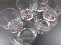 Vintage Halston Glassware Olympic Winners USA 1992 set of 4 Cocktail Low Boy Glasses Bar ware
