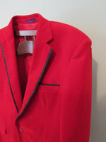 Vintage Italian Red Sports Coat Smoking Jacket Velvet Elvis Retro Men's Jacket Playboy Hipster Style