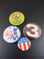 Vintage Button Pins Yankees Dale Earnhardt #3 Patriotic Kitschy Irish St. Patrick's Day Collectible Pins Sports Memorabilia