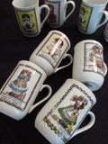 Vintage Enesco Lucy Rigg Porcelain Coffee Tea Mugs Fruits of the Spirit Bible Verses 1984 Faith Hope & Charity Mugs EACH