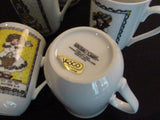 Vintage Enesco Lucy Rigg Porcelain Coffee Tea Mugs Fruits of the Spirit Bible Verses 1984 Faith Hope & Charity Mugs EACH