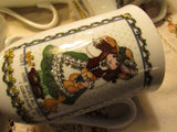 Vintage Enesco Lucy Rigg Porcelain Coffee Tea Mugs Fruits of the Spirit Bible Verses 1984 Faith Hope & Charity Mugs EACH