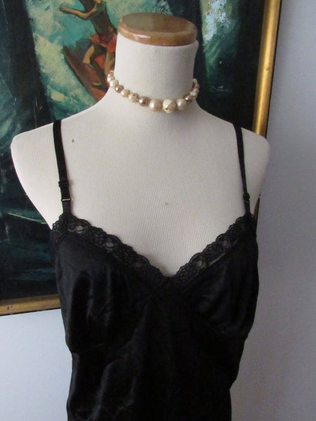 Vintage Black Diane Von Furstenberg Half Slip Camisole/ EACH Lingerie