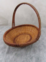 Vintage Small Woven Basket Miniature Basket With Handle Farmhouse Country Primitive Decor