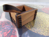 Wooden Hand Crafted Salt Cellar Wooden Salt Box, Wooded Spice Box, Salt Spice Box with Spoon Johnathan's wild Cherry Dove Tail Edge Box