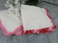 Vintage Handmade OOAK Lace Handkerchief Vintage Hanky Scalloped Edge EACH