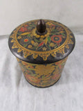 Vintage Metal Tin Box Floral Embossed Cookie Tin England Daher Storage Box Cloisonne Style Floral