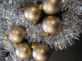 Vintage Mercury Glass Ornaments Christmas Tree Ornaments Vintage Ornaments Golden Champagne Glass Balls 1990s Decor Set of 6 Original Box