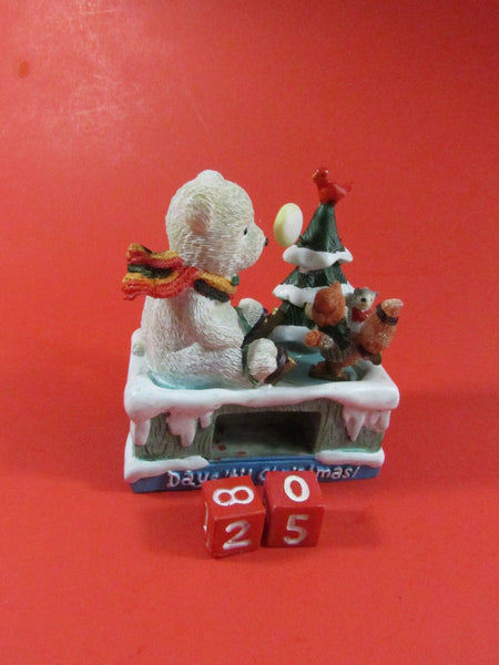 Vintage Animal Skating Friends Countdown till Christmas Calendar Scott's Collectibles of Distinction Polar bear Squirrel Raccoon