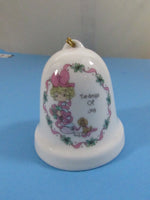 Vintage Precious Moments 1994 Porcelain Christmas Ornament Keepsake Collectible Holiday Bell Ornament Tidings of Joy Enesco