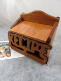 Vintage Wooden Recipe Box Hanging Recipe Box/Holder File Box Kitchen Storage Organization Kitchen Decor Circa 1970's