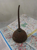 Vintage Oil Can Curved Spout Tinman Style Antique Automotive Home Decor Prop Rusty  Tool Man Cave