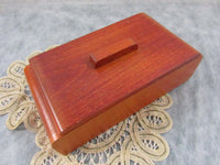 Vintage Hand Crafted Wooden Art Deco Storage Box Tobacco Box Tin Lined Stash Box Home Office Decor