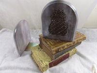 Vintage Wooden Painted Bookends Pineapple Bookends Upcycled Repurposed Home Office Decor Storage Organization