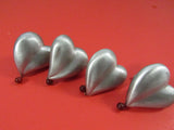 Vintage Brushed Stainless Steel Heart Drawer cabinet Knobs Heart Shaped Pulls DIY Cabinet Furniture Hardware Made in India Set of 4