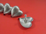 Vintage Brushed Stainless Steel Heart Drawer cabinet Knobs Heart Shaped Pulls DIY Cabinet Furniture Hardware Made in India Set of 4