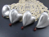 Vintage Brushed Stainless Steel Heart Drawer cabinet Knobs Heart Shaped Pulls DIY Cabinet Furniture Hardware Made in India Set of 4